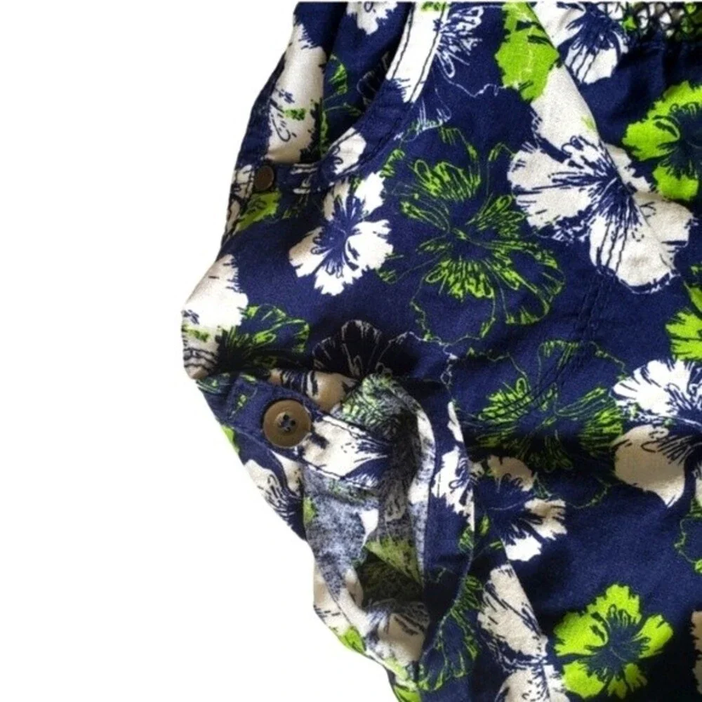 MASSINI Tropical Floral Linen Shorts - Small
